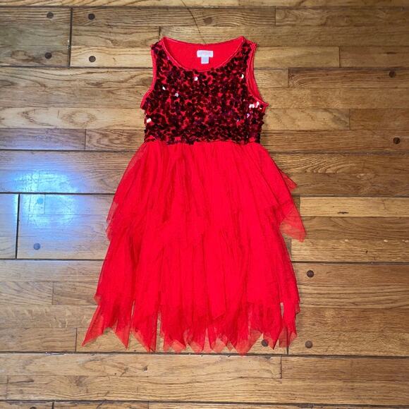 Cat & Jack Red Sequin Holiday Dress - Size 6 - Picture 16 of 16